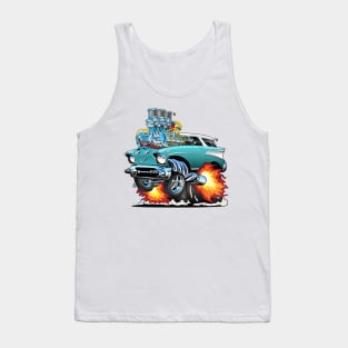 Classic Fifties Hot Rod Muscle Car Cartoon Tank Top